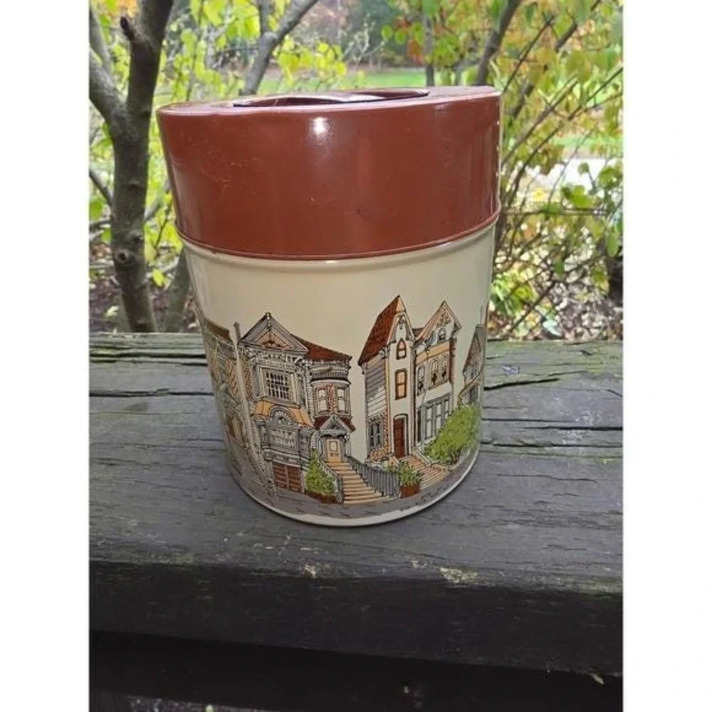 Vintage Takahashi San Francisco Victorian Houses Tin Canister Set, Set‎ of 4